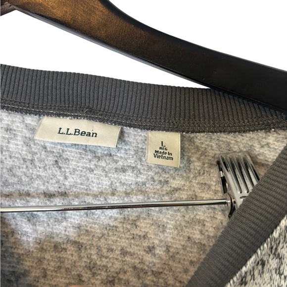 LL Bean Women’s Lightweight Fleece Gray Crewneck Sweatshirt Gray Size Large - Picture 4 of 6